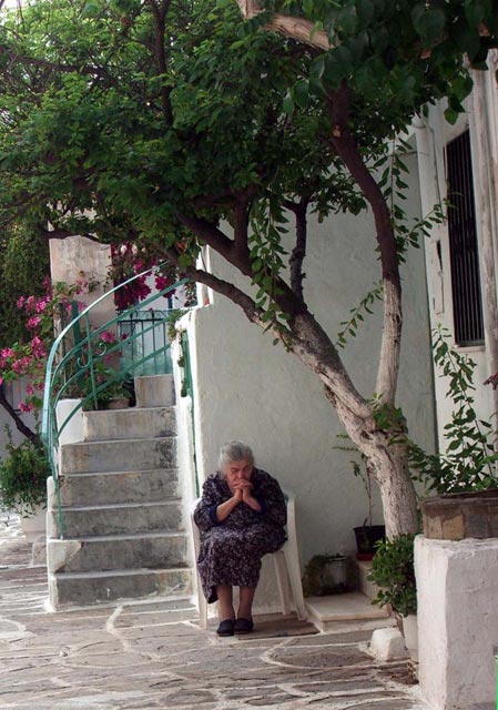Woman in the old village